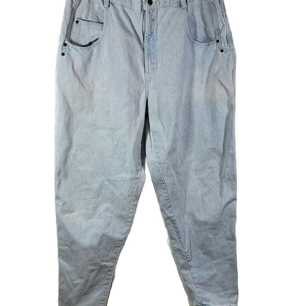 Vintage 90s Zena 100% Cotton Light Wash High-Rise Tapered Mom Jeans Style 18361